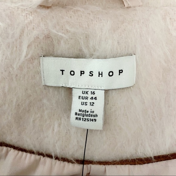 Topshop Pink Fuzzy Carly Button Trench Coat 12 - Picture 4 of 7